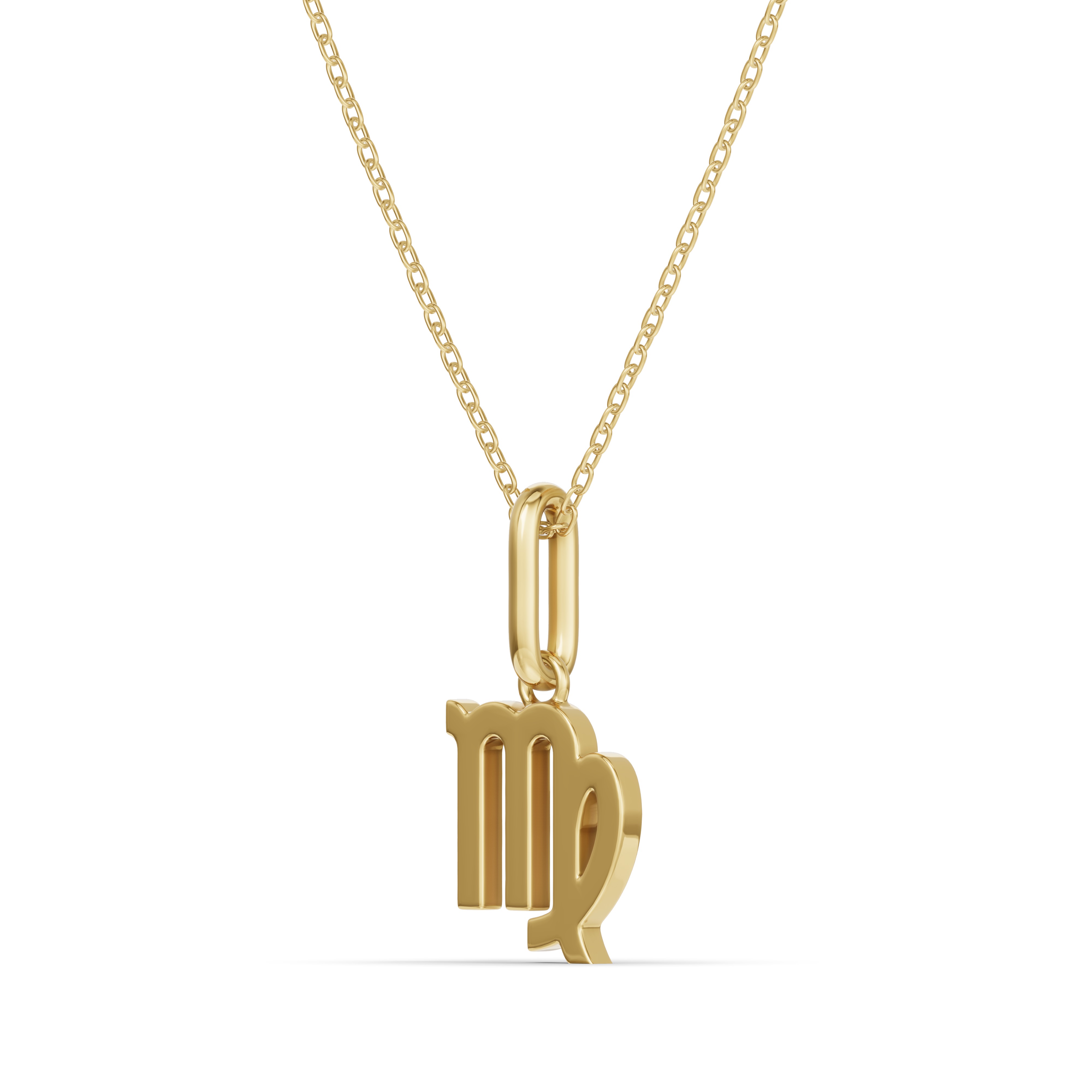 18K Yellow Gold Virgo Glyph Pendant