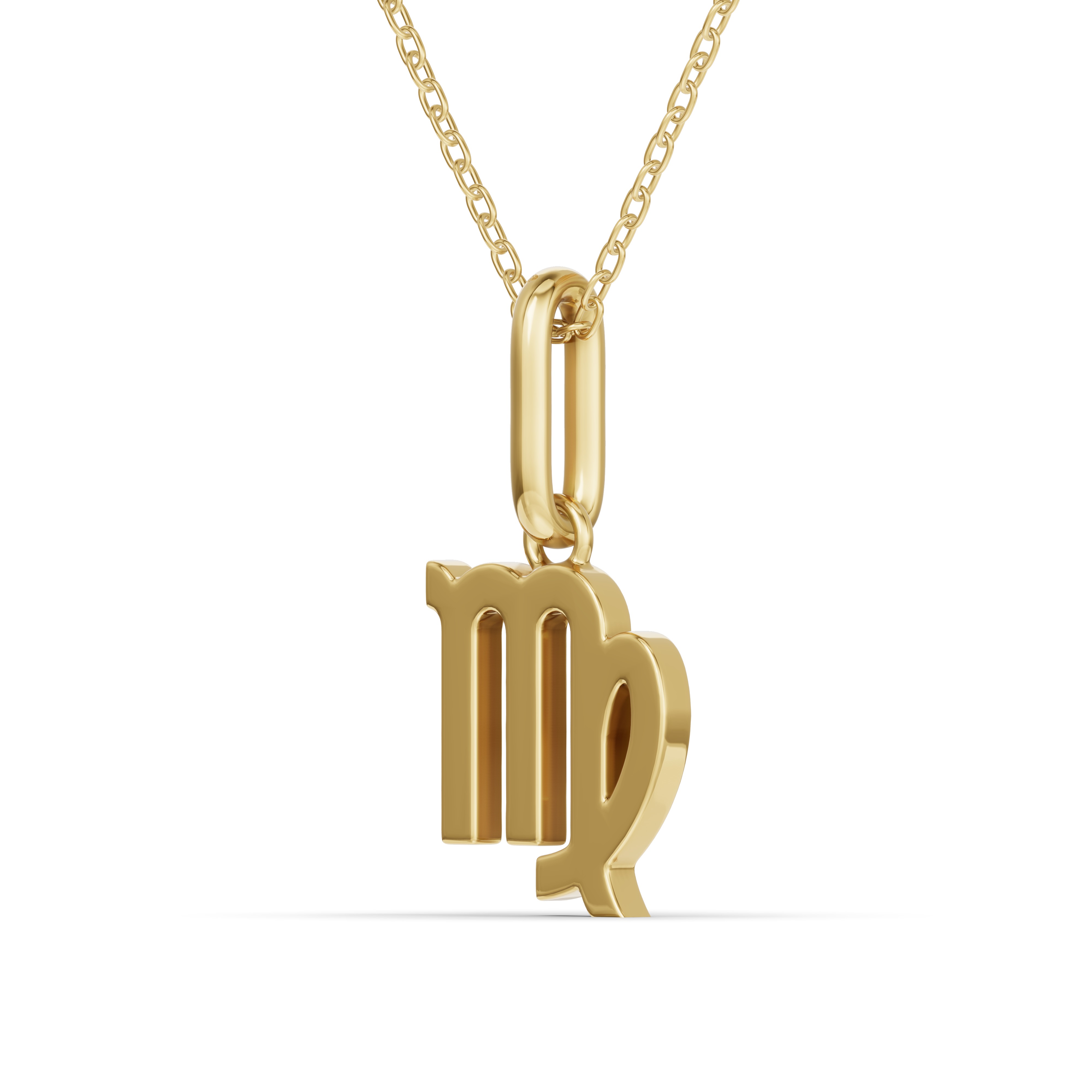18K Yellow Gold Virgo Glyph Pendant