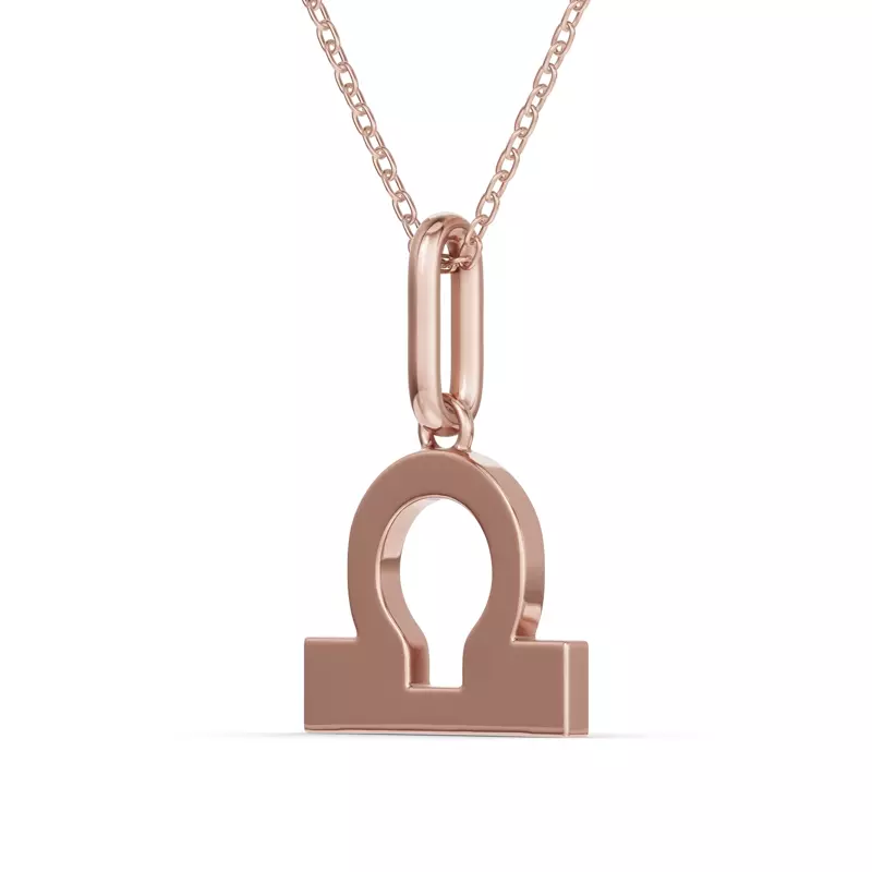 14K Rose Gold Libra Zodiac Glyph Necklace