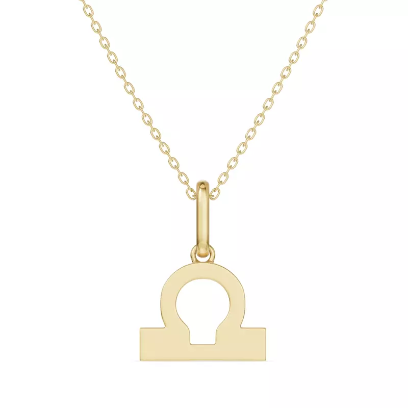 14K Yellow Gold Libra Glyph Pendant