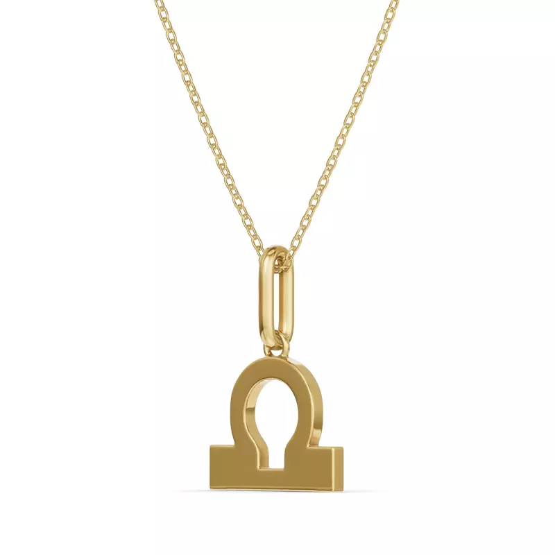 14K Yellow Gold Libra Glyph Pendant