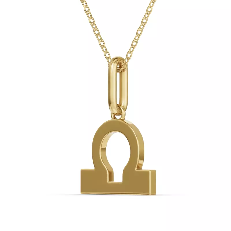14K Yellow Gold Libra Glyph Pendant
