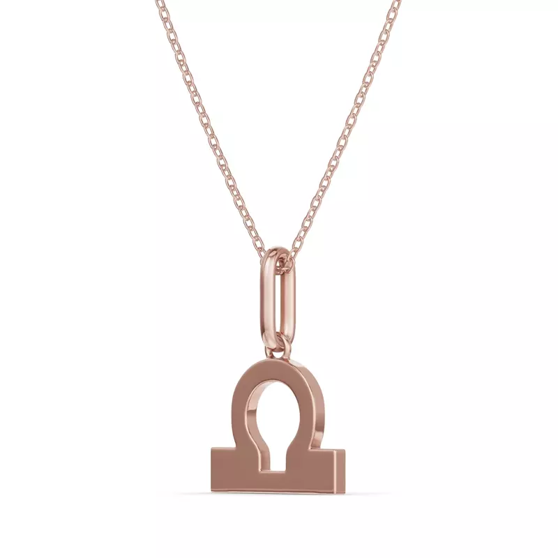 18K Rose Gold Libra Zodiac Glyph Necklace
