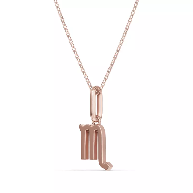 14K Rose Gold Scorpio Zodiac Glyph Necklace