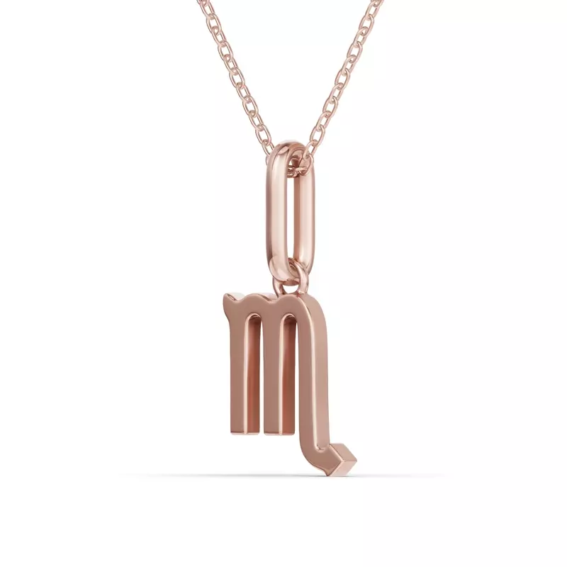 14K Rose Gold Scorpio Zodiac Glyph Necklace