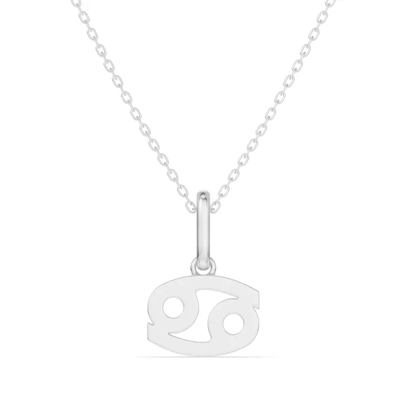 Platinum Cancer Glyph Pendant