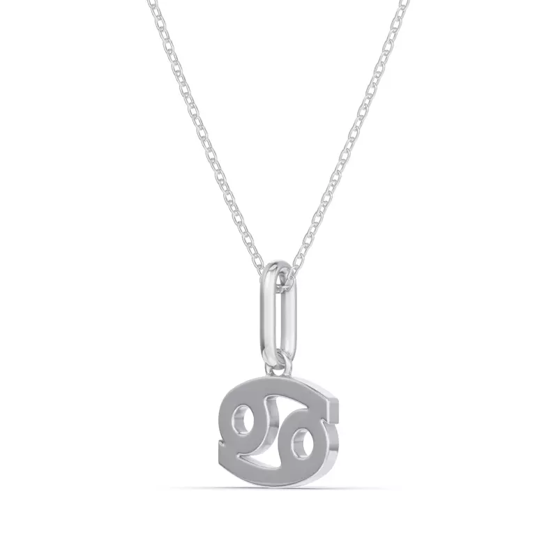 Platinum Cancer Glyph Pendant