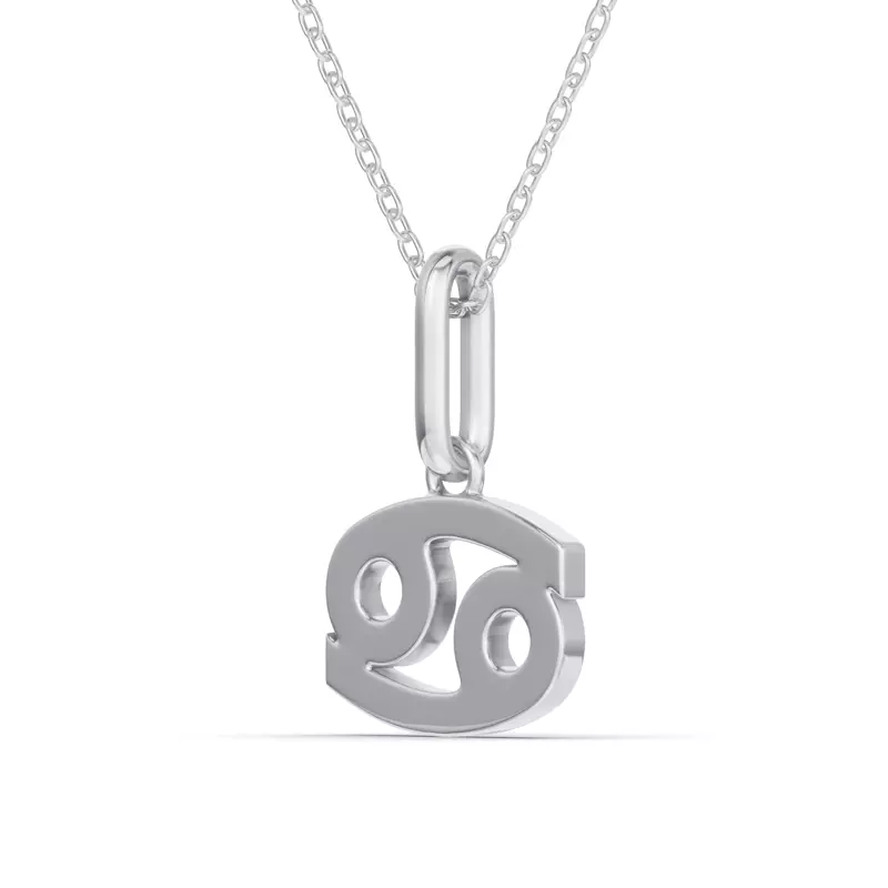 Platinum Cancer Glyph Pendant