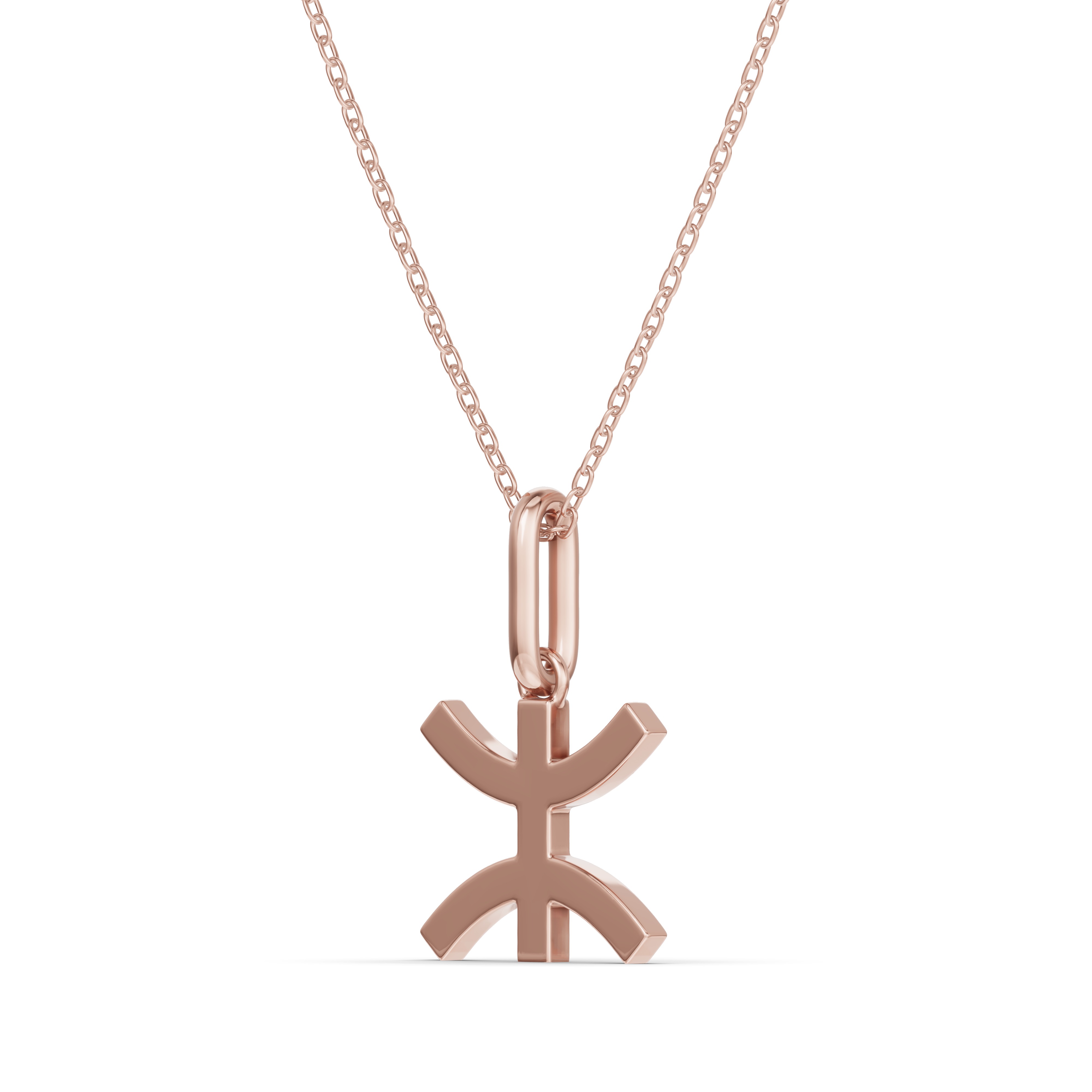 14K Rose Gold Pisces Glyph Pendant
