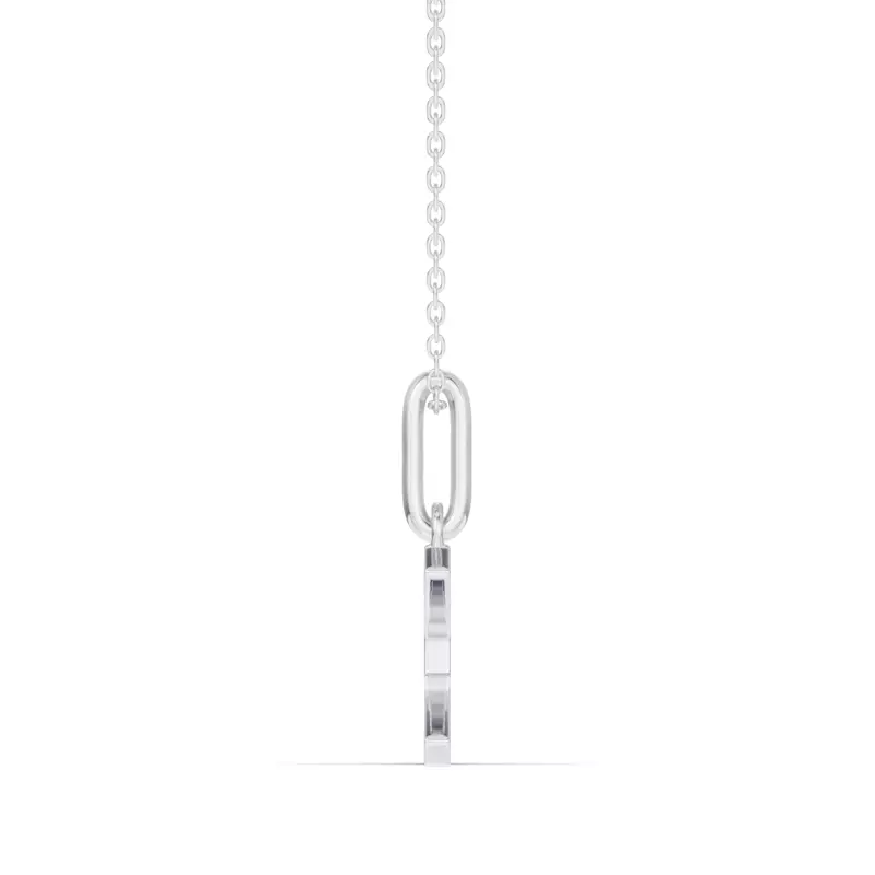 14K White Gold Pisces Zodiac Glyph Necklace