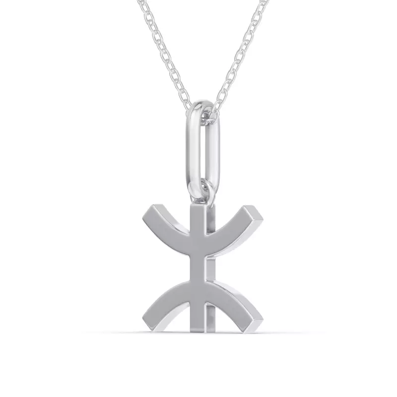 14K White Gold Pisces Zodiac Glyph Necklace