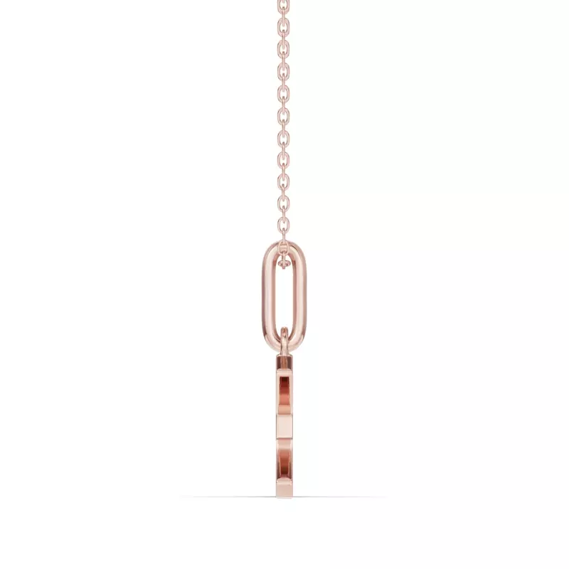 18K Rose Gold Pisces Zodiac Glyph Necklace