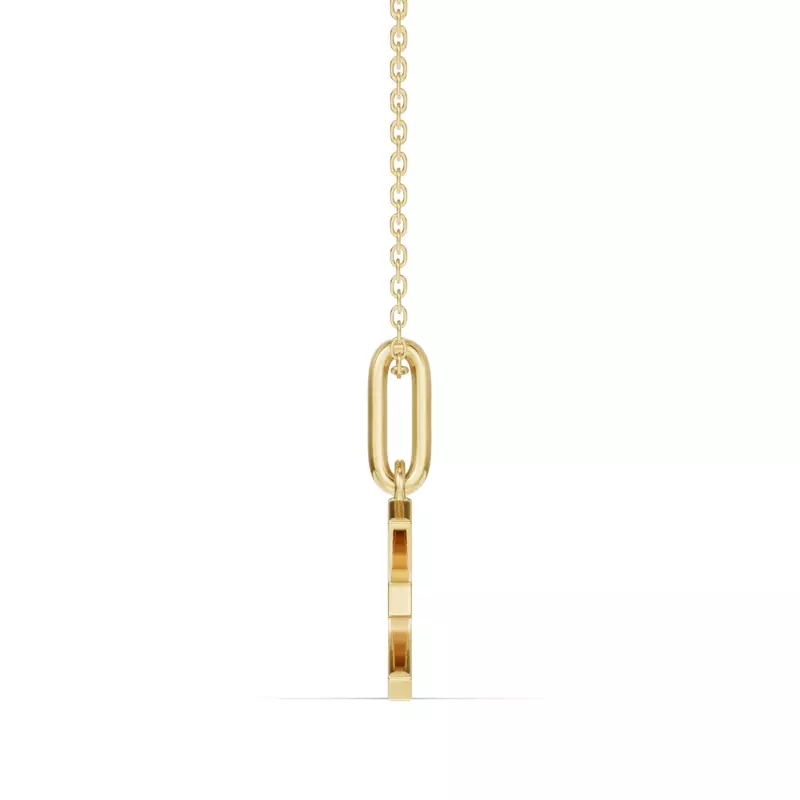 18K Yellow Gold Pisces Zodiac Glyph Necklace