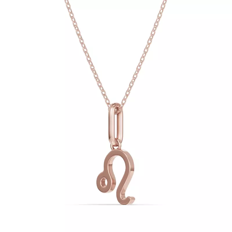 14K Rose Gold Leo Zodiac Glyph Necklace