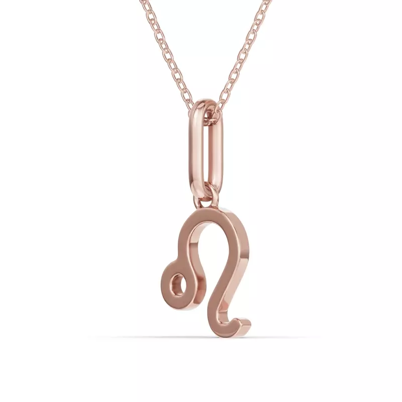 18K Rose Gold Leo Zodiac Glyph Necklace