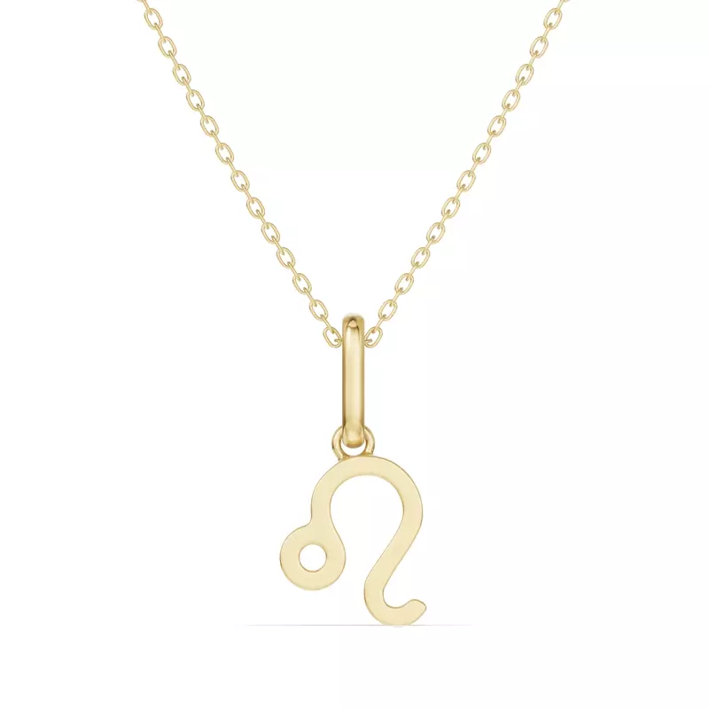 18K Yellow Gold Leo Glyph Pendant