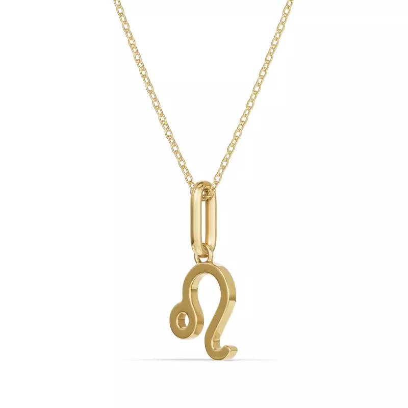 18K Yellow Gold Leo Glyph Pendant
