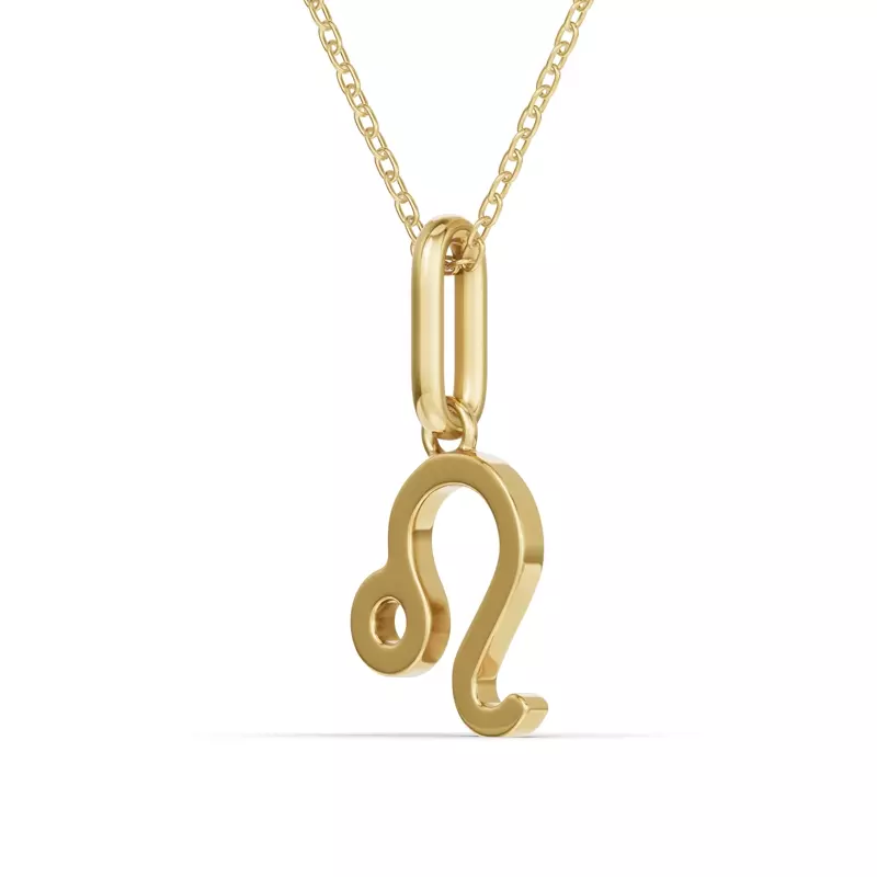18K Yellow Gold Leo Glyph Pendant