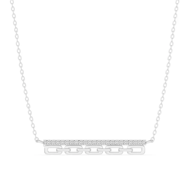 Chain Reaction Pavé Bar Necklace
