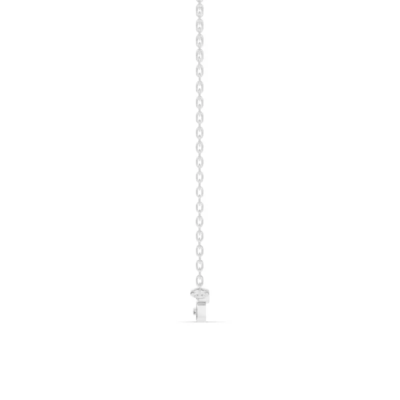 14K White Gold Chain Reaction Pavé Bar Necklace