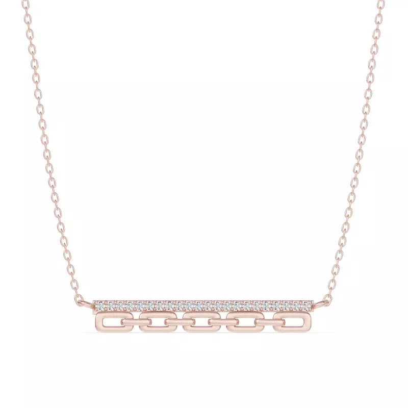 Chain Reaction Pavé Bar Necklace