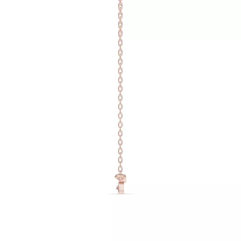 18K Rose Gold Chain Reaction Pavé Bar Necklace