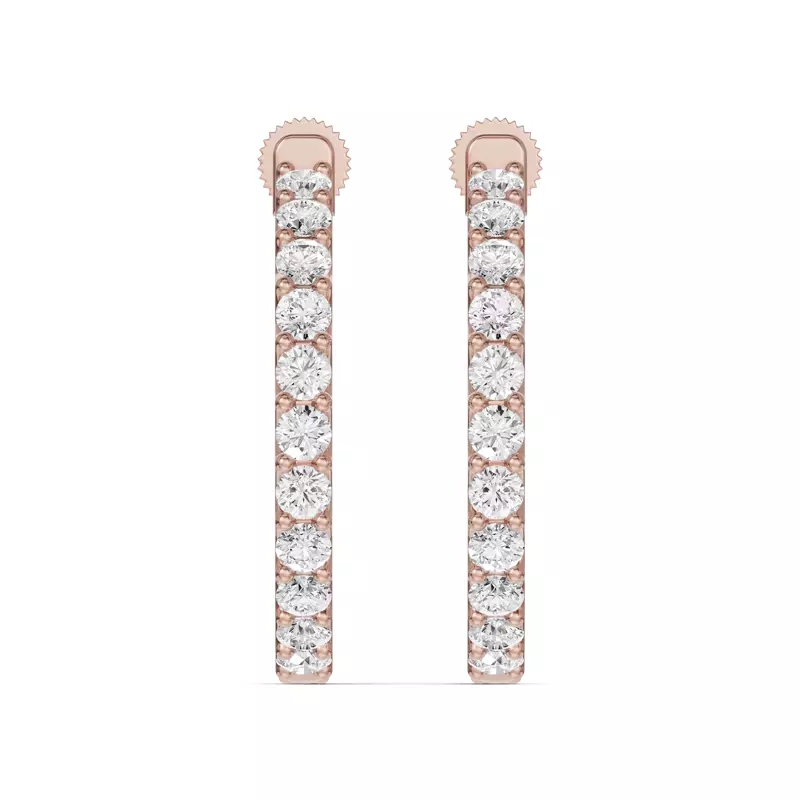 Unity Prong Hoop Lab Earrings (2 ct. tw.)