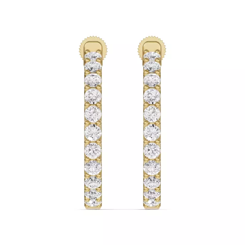 Unity Prong Hoop Lab Earrings (2 ct. tw.)
