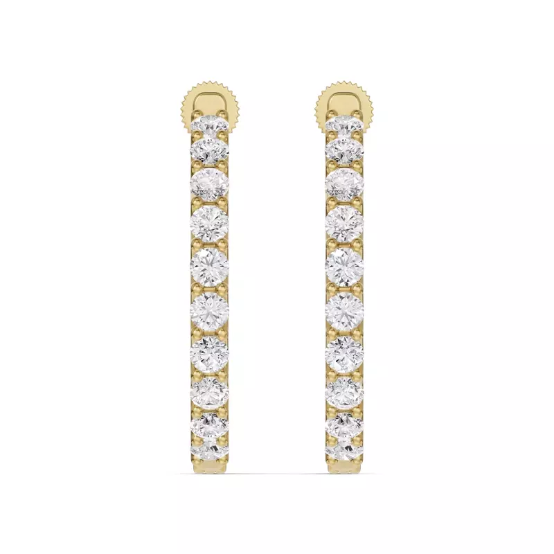 Unity Prong Hoop Lab Earrings (3 ct. tw.)