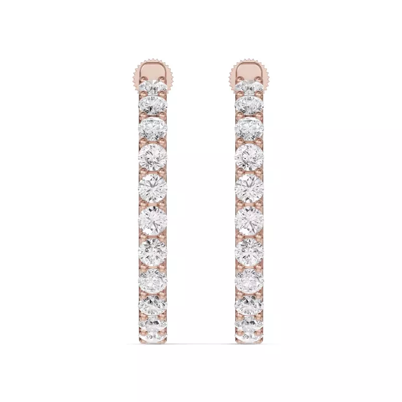 Unity Prong Hoop Lab Earrings (4 ct. tw.)