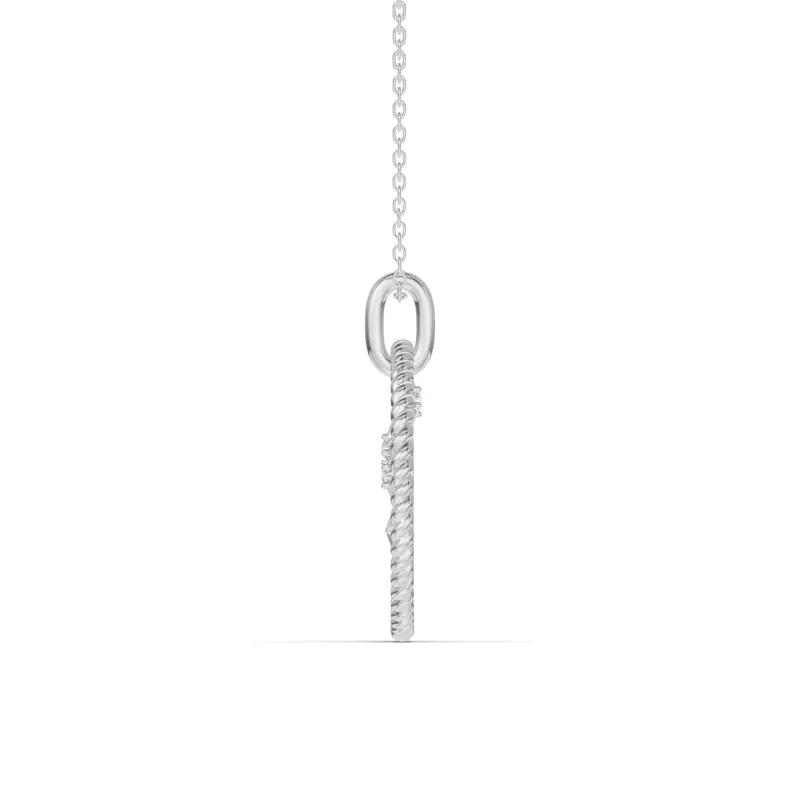14K White Gold Aries Celestial Zodiac Medallion Pendant