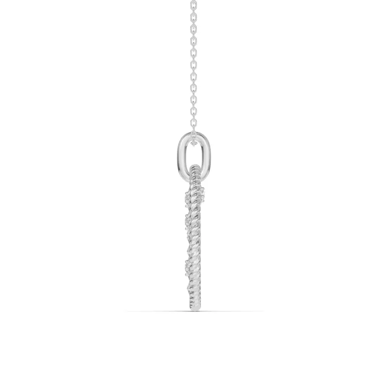 14K White Gold Gemini Celestial Zodiac Medallion Pendant
