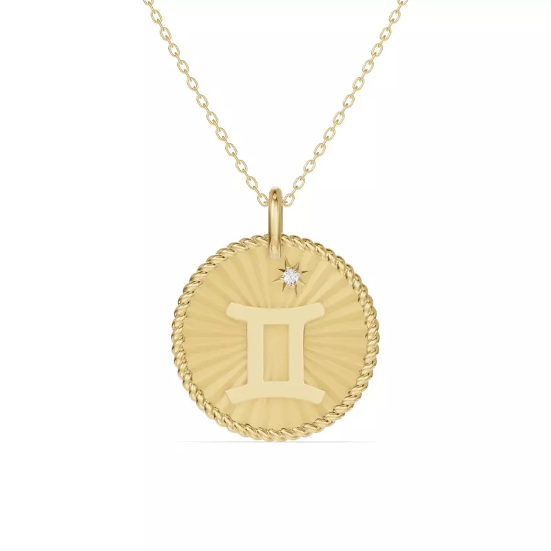 Gemini Celestial Zodiac Medallion Pendant