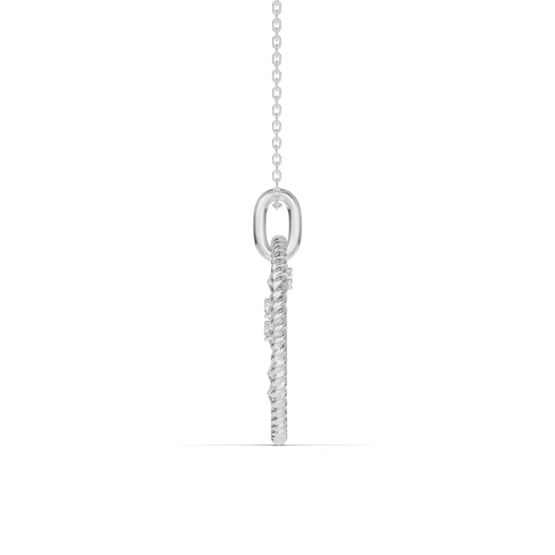 14K White Gold Cancer Celestial Zodiac Medallion Pendant