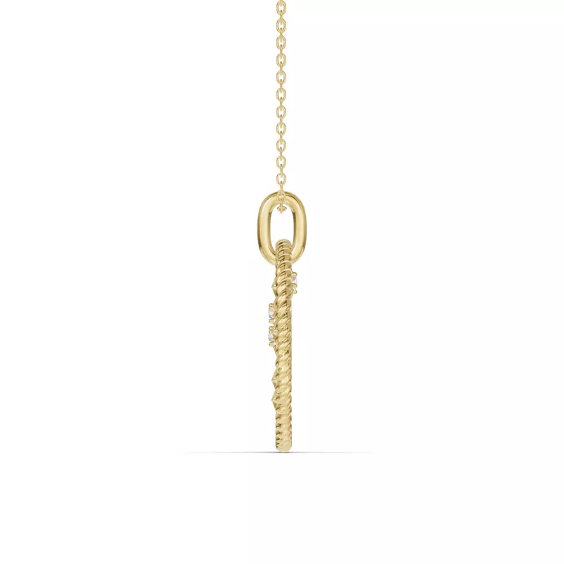 14K Yellow Gold Cancer Celestial Zodiac Medallion Pendant
