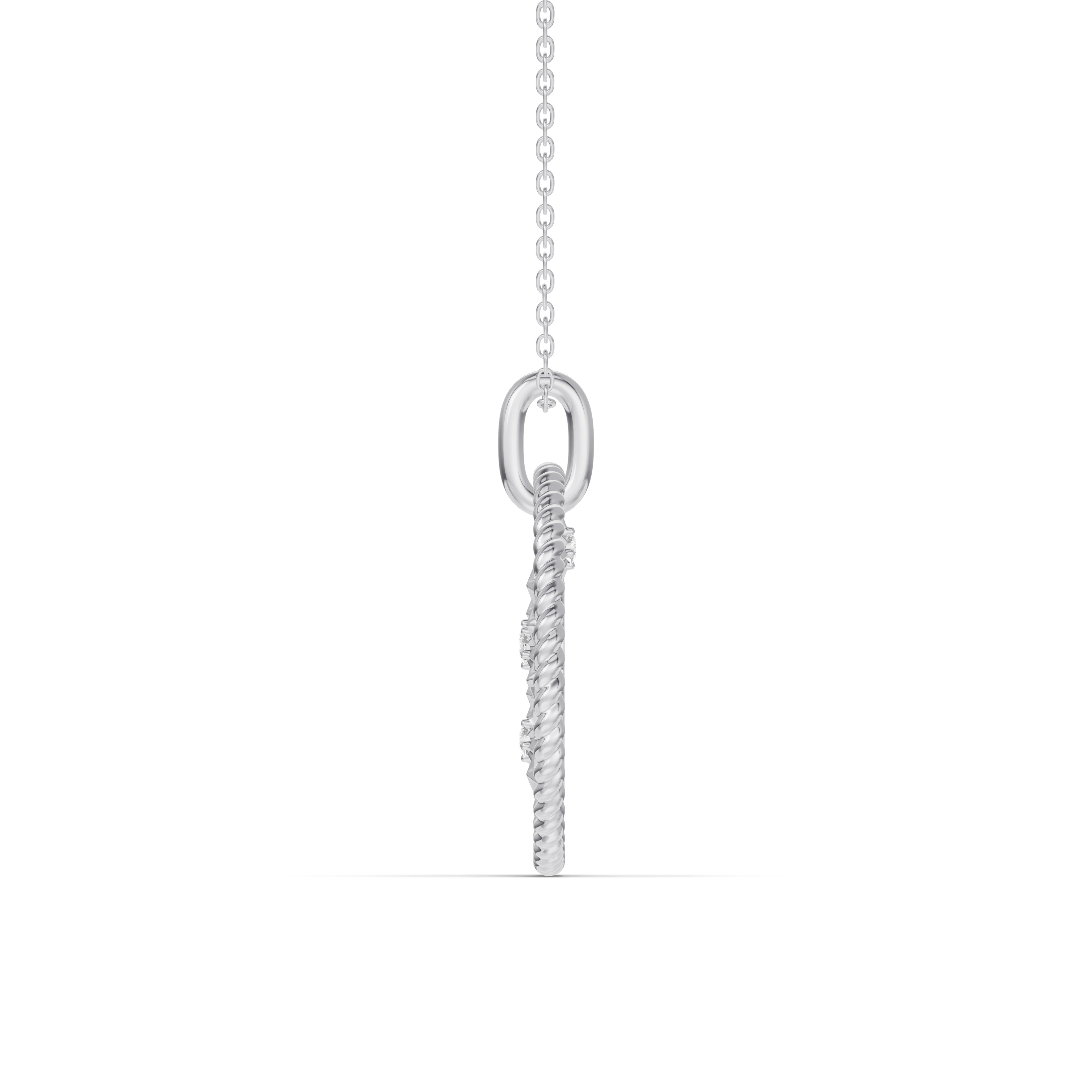 14K White Gold Leo Celestial Zodiac Medallion Pendant