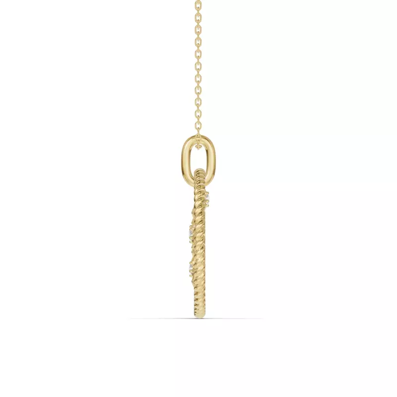 14K Yellow Gold Leo Celestial Zodiac Medallion Pendant