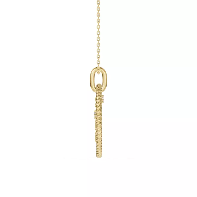 14K Yellow Gold Pisces Celestial Zodiac Medallion Pendant