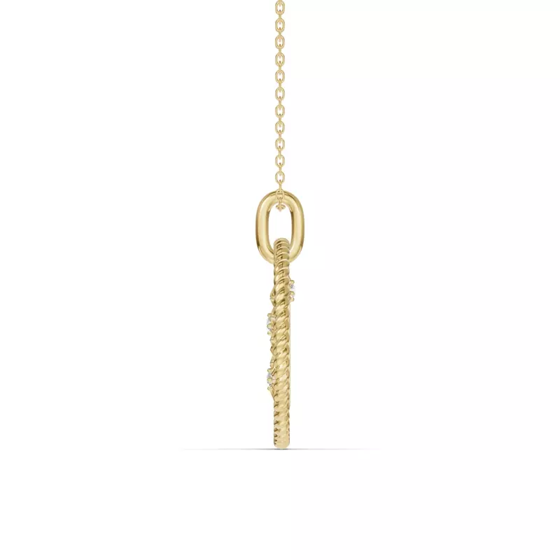 14K Yellow Gold Virgo Celestial Zodiac Medallion Pendant