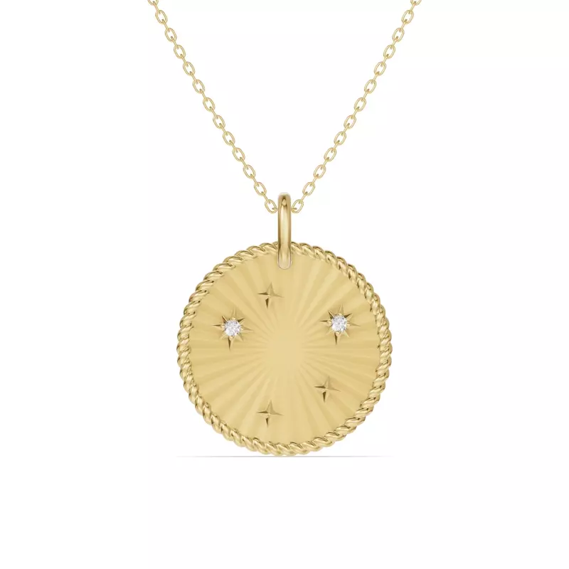Libra Celestial Zodiac Medallion Pendant