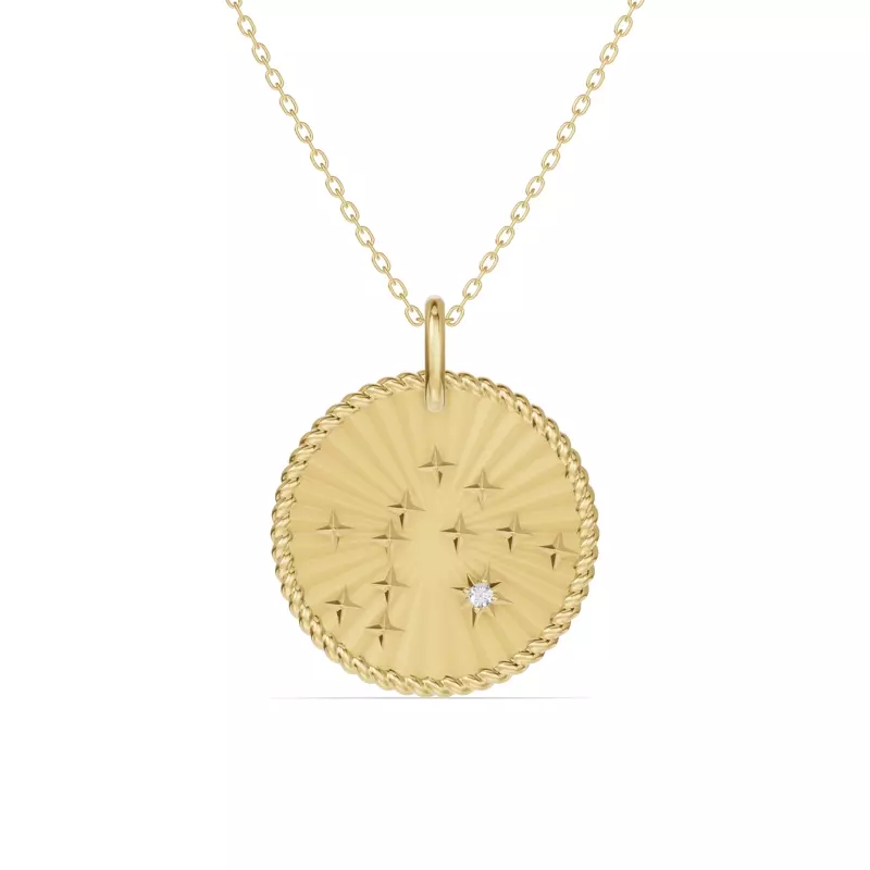 Aquarius Celestial Zodiac Medallion Pendant
