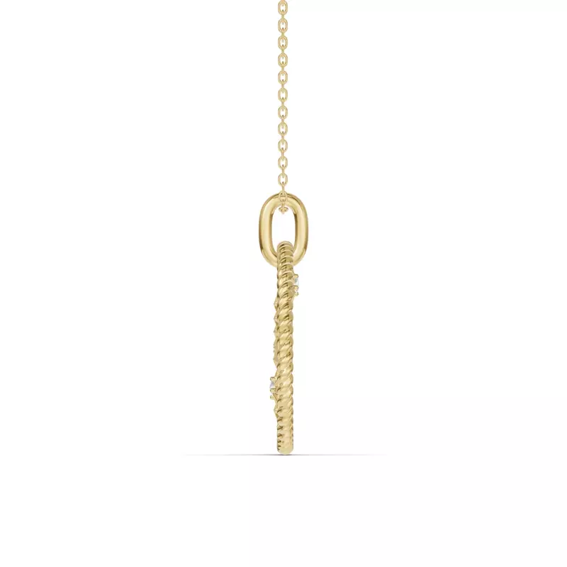 14K Yellow Gold Aquarius Celestial Zodiac Medallion Pendant