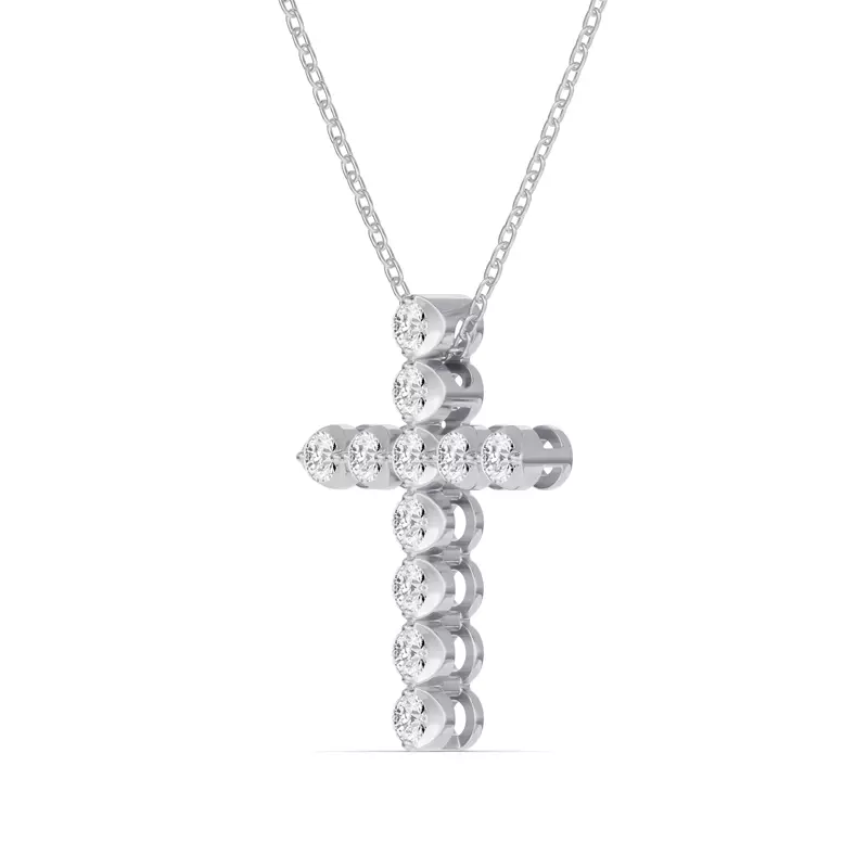 14K White Gold Seraphine Cross Pendant