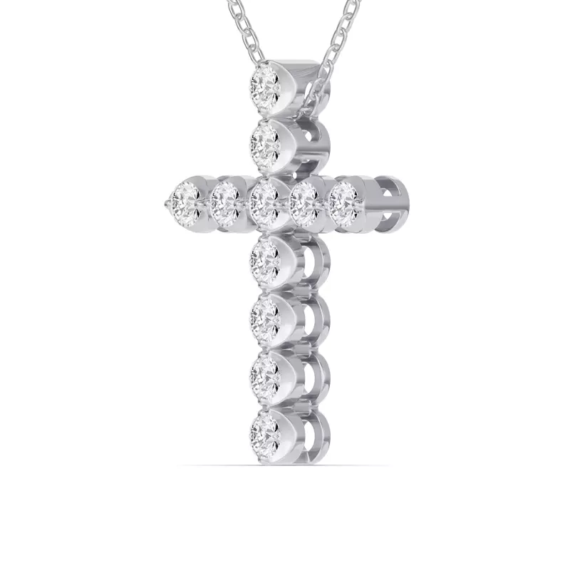 14K White Gold Seraphine Cross Pendant
