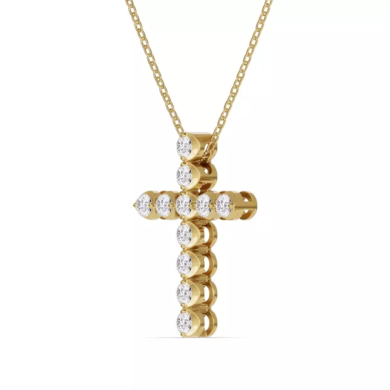 14K Yellow Gold Seraphine Cross Lab Pendant