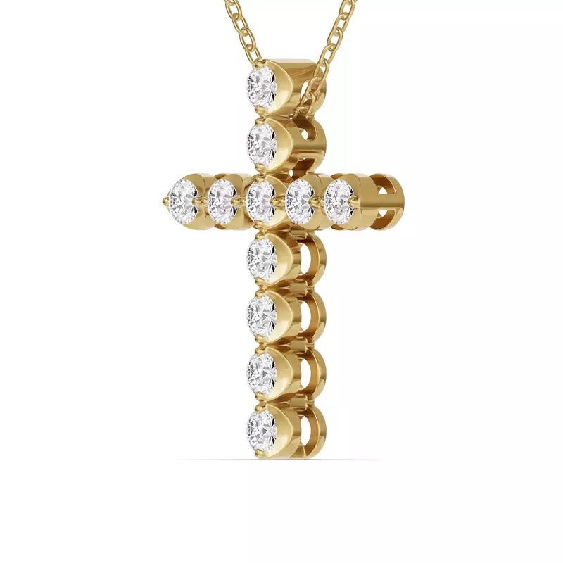 14K Yellow Gold Seraphine Cross Lab Pendant