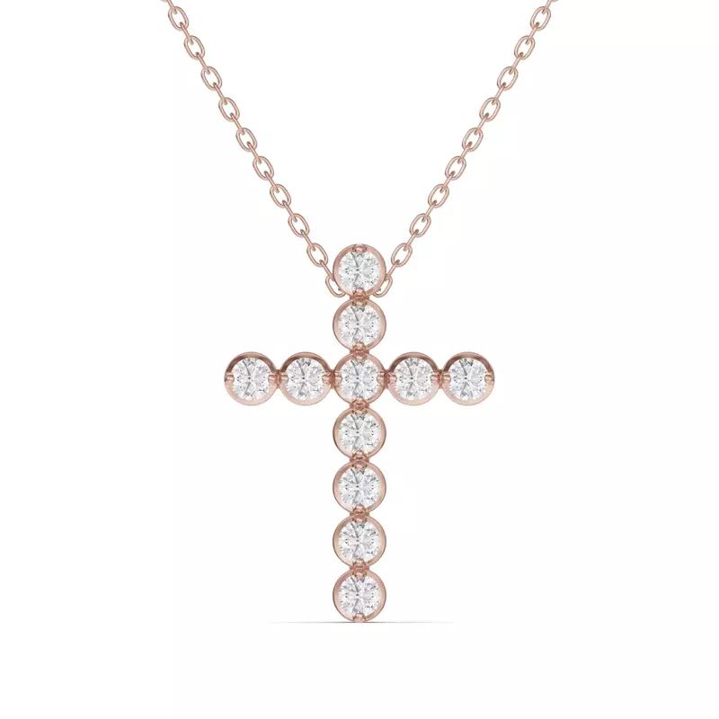 18K Rose Gold Seraphine Cross Pendant