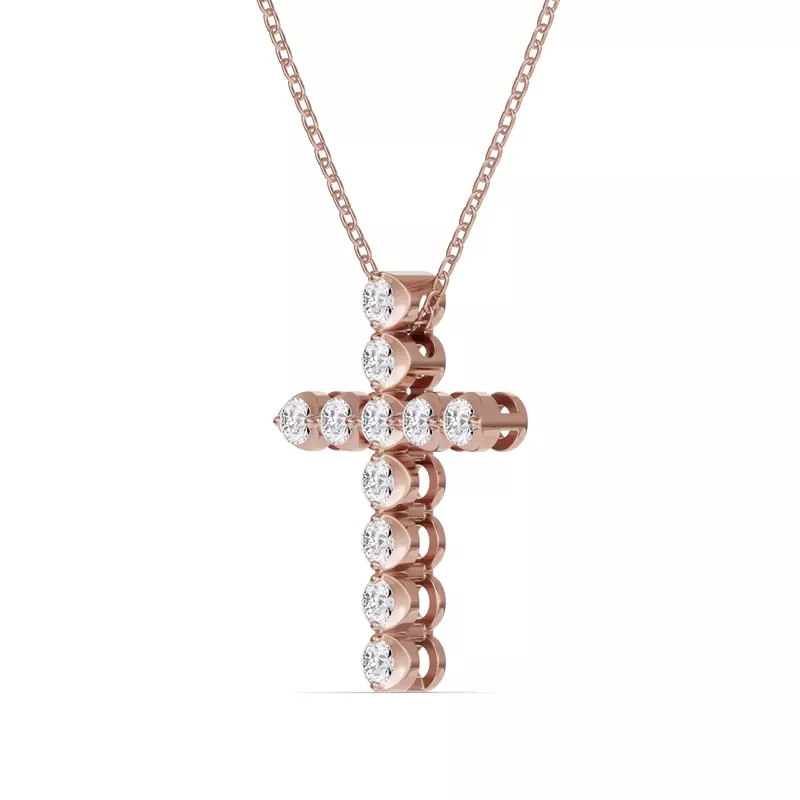 18K Rose Gold Seraphine Cross Pendant