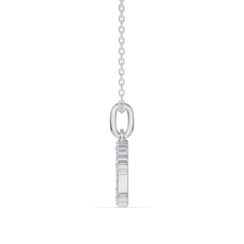 14K White Gold Grace Pavé Cross Pendant