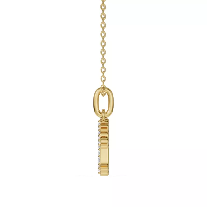 14K Yellow Gold Grace Pavé Cross Pendant